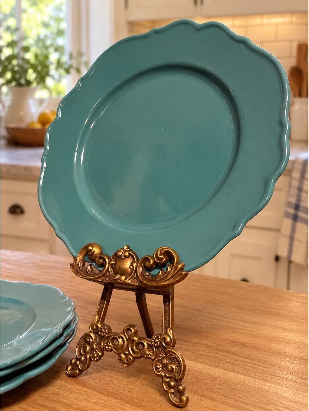 The Pioneer Woman Stoneware Dinner Plates Set of 4 in Turquoise